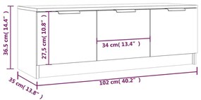 Έπιπλο Τηλεόρασης Sonoma Δρυς 102x35x36,5εκ. Επεξεργασμένο Ξύλο - Καφέ