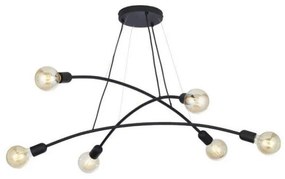 Κρεμαστό Φωτιστικό Οροφής εξάφωτο HELIX TK Lighting 2726 Μαύρο