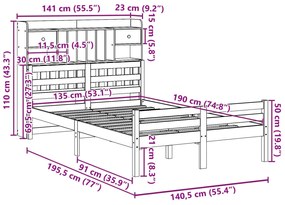 ΚΡΕΒΑΤΙ ΒΙΒΛΙΟΘΗΚΗ ΧΩΡΙΣ ΣΤΡΩΜΑ ΛΕΥΚΟ 135X190 ΕΚ ΜΑΣΙΦ ΠΕΥΚΟ 3322254