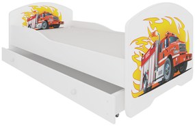 Παιδικό κρεβάτι Belossi-140 x 70-Χωρίς προστατευτικό-Leuko-Kokkino-Kitrino