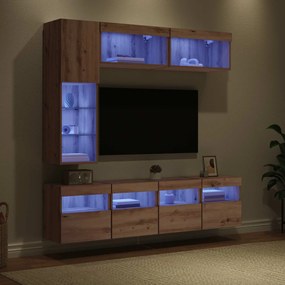 vidaXL Ντουλάπι TV 7 pcs Artisan Oak Επεξεργασμένο ξύλο