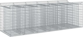 vidaXL Ανασηκωμένο κρεβάτι gabion 3 pcs Ασημί