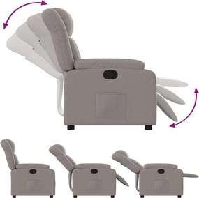 vidaXL Πολυθρόνα Ανακλινόμενη Taupe Υφασμάτινη