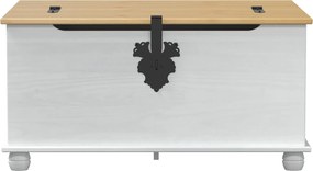 vidaXL storage box με ράφι Λευκό 90 x78 x 45 εκ Στερεά ξυλεία πεύκου