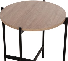 ΒΟΗΘΗΤΙΚΟ ΤΡΑΠΕΖΙ HM9589.03 MDF SONAMA-ΜΑΥΡΗ ΜΕΤΑΛΛΙΚΗ ΒΑΣΗ Φ50x55Υεκ.