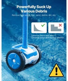 VEVOR Suction Pool Cleaner Vacuum Cleaner 2 Wheels for In/Above-ground Pool