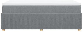vidaXL Κρεβάτι Boxspring με Στρώμα Ανοιχτό Γκρι 90x190 εκ. Υφασμάτινο