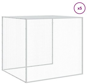 vidaXL Κοτέτσι - Κλουβί με Στέγη Αν. Γκρι 603x98x90 εκ. Γαλβαν. Ατσάλι