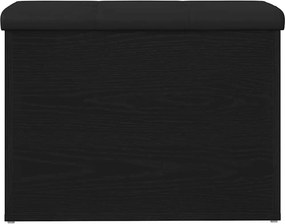 vidaXL Παγκάκι με αποθήκευση Μαύρη δρυς 62 x 42 x 45 εκ.