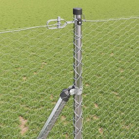 vidaXL Έξιγωνο φράχτη σταθερού εδάφους 10 x 1,2 μ Ασημί Δίχτυ