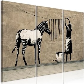 Πίνακας - Banksy: Washing Zebra on Concrete (3 Parts) - 120x80