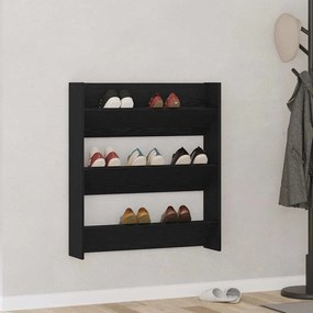 Ντουλάπα Παπουτσιών με ράφι Μαύρη Οξυά 80 x 18 x 90 εκ