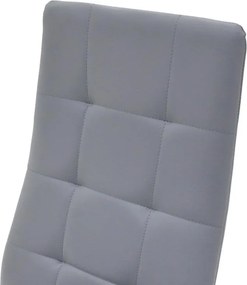 Καρέκλα Cube PU γκρι-πόδι χρωμίου 4αδα 41x46x97 εκ.