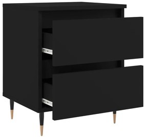vidaXL Κομοδίνα 2 τεμ. Μαύρα 40 x 35 x 50 εκ. από Επεξεργασμένο Ξύλο