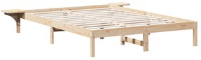 vidaXL Πλαίσιο κρεβατιού με κομοδίνα Καστανό 140 x 200 εκ Καστανό