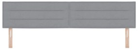 vidaXL LED κεφαλάρι με φώτα λωρίδας LED Ανοιχτό γκρι 200 cm ύφασμα