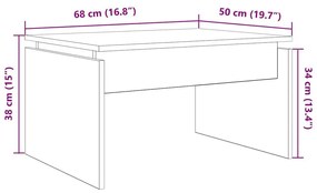 Τραπεζάκι Σαλονιού Παλιό Ξύλο 68 x 50 x 38 εκ. από Μοριοσανίδα - Καφέ