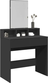 vidaXL Μπουντουάρ με Καθρέφτη Μαύρο 80x41x144,5 εκ.
