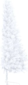 vidaXL Χριστ. Δέντρο Μισό Προφωτισμένο Τεχνητό Μπάλες Λευκό 150εκ