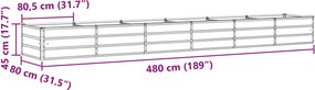 vidaXL Γλάστρα Ανοιχτό γκρι 480 x 80 x 45 cm Ατσάλι