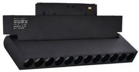 Φωτιστικό Μαγνητικής Ράγας LED 12W Κινητό 3000K 24ο Interlight -21368-Μαύρο 21368
