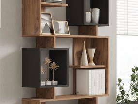 Βιβλιοθήκη Πεύκο Atlantic / Ανθρακί ICARDI 90x24,6x171,9