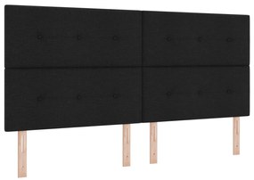 vidaXL Κρεβάτι με Στρώμα Μαύρο 200x200 εκ. Υφασμάτινο