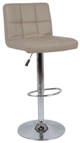 Σκαμπό Bar Lino ΕΜ412,5 Pu Cappuccino 44x50 H.92/113 cm Σετ 2τμχ Metal, Technoderma