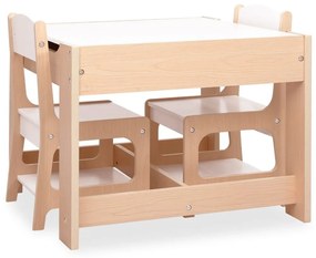 Παιδικό Τραπέζι με 2 Καρέκλες από MDF - Καφέ