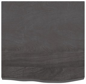 Ράφι Τοίχου Σκούρο Καφέ 60x60x(2-4) εκ. Επεξ. Μασίφ Ξύλο Δρυός - Καφέ