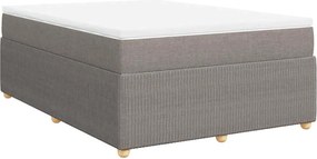 vidaXL Κρεβάτι Boxspring με Στρώμα Taupe 140x190 εκ. Υφασμάτινο