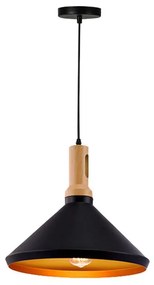 Ceiling lamp Denvel black-gold metal D35.5x130cm 35x35x24 εκ.