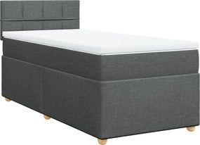 vidaXL Κρεβάτι Boxspring με Στρώμα Σκούρο Γκρι 80x200 εκ. Υφασμάτινο
