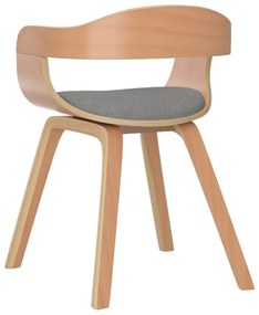 vidaXL Καρέκλα Τραπεζαρίας Χρώμα Taupe από Λυγισμένο Ξύλο και Ύφασμα