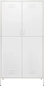 vidaXL Ντουλάπα Λευκή 90 x 50 x 180 εκ. από Ατσάλι