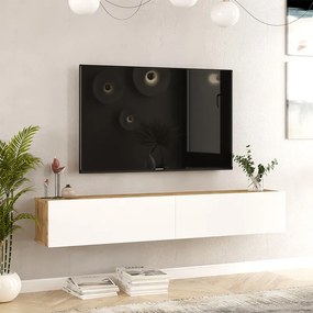 Έπιπλο τηλεόρασης Dello λευκό-oak 180x31x29εκ