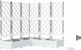 vidaXL Γλάστρα Κήπου 5 τμχ. Λευκό 120 x 120 x 126 cm PP