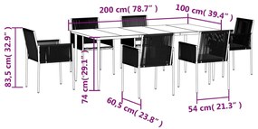 ΤΡΑΠΕΖΑΡΙΑ ΚΗΠΟΥ ΣΕΤ 7 ΤΕΜ ΜΑΥΡΟ ΣΥΝΘ. ΡΑΤΑΝ/ΑΤΣΑΛΙ &amp; ΜΑΞΙΛΑΡΙΑ 3187071