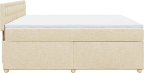 vidaXL Κρεβάτι Boxspring με Στρώμα Κρεμ 180x200 εκ. Υφασμάτινο