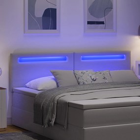 vidaXL LED κεφαλάρι Λευκό 180 cm Τεχνητό Δέρμα
