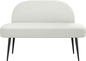 vidaXL Δερμάτινος Πάγκος με Πλάτη Λευκό 110 x 60 x 76 cm Τεχνητό Δέρμα