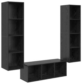 vidaXL Σετ Τηλεοπτικού Κάδου 3 pcs Μαύρη δρυς 37 x 37 x 142.5 εκ