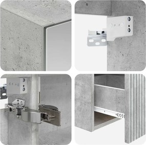 vidaXL Σετ Ντουλαπιών Μπάνιου 4 pcs Γκρι Σκυροδέματος