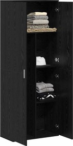 vidaXL Highboard 70 x 33.5 x 180 εκ. Επεξεργασμένο Ξύλο Μαύρη Οξυά