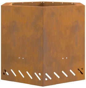 vidaXL Ατμός Εστία Χωρίς Καπνό Εξαγωνική 58x58x51 εκ Χάλυβας Ανθεκτικός στον Καιρό