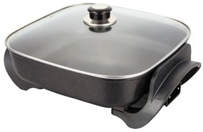 Ηλεκτρικό τηγάνι Elite FP-1500BL, 1500W, 26 cm, Γυάλινο καπάκι, Θερμοστάτης, Αντικολλητική επίστρωση, Μαύρο