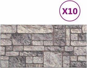 vidaXL Πάνελ τοίχου 10 pcs Γκρι και Λευκό 100 x 50 cm Αφρός EPS