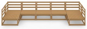 vidaXL Σαλόνι Κήπου 7 Τεμαχίων από Μασίφ Ξύλο Πεύκου