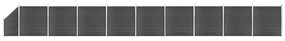Σετ Πάνελ Περίφραξης Μαύρο 1657 x (105-186) εκ. από WPC - Μαύρο