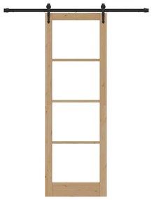 vidaXL Ολισθητή Πόρτα Καφέ 78 x 232 cm Ξύλο και μέταλλο